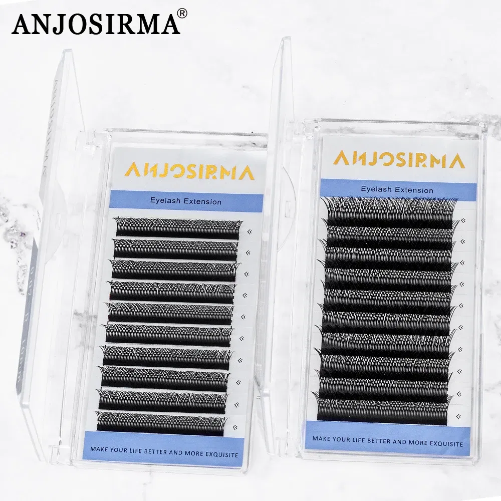 Curl: C, Length: 17mm - ANJOSIRMA YY Shaped Eyelash Extension, 3 Split Tips, Soft BASF Lash,  Hand Made Curl, High Quality, 3D，0.07 makeup eyelashes