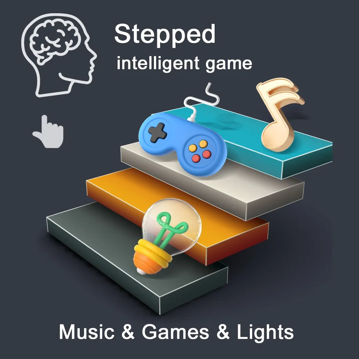 Color: Red - Decompress game consoles Defusing music exercise reflexes Press music children puzzle music pass brain thinking training toys