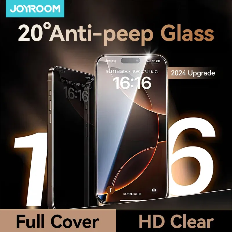 Bundle: Bundle1, Ships From: CHINA, Material: High Definition - Joyroom 1/2PCS 20?° Anti-spy Glass For iPhone 16 15 Pro Max Glass For iPhone 14 13 12 Pro Max Privacy Screen Protector Glass