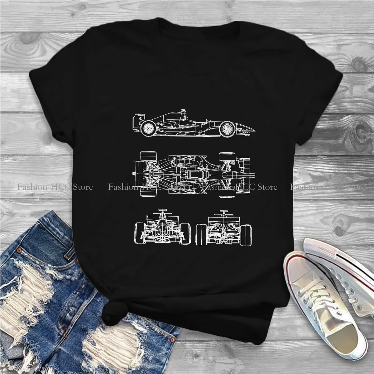 Color: black, Size: S - Race Car Project Special Polyester TShirt Formulate 1 Top Quality Creative Clothes T Shirt Stuff