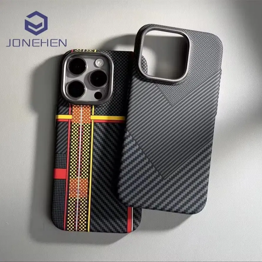 Color: Blue, Material: Nylon - Luxury Alloy Lens Personalized Pixel 3D Relief Carbon Fibre Pattern Case For iPhone 13 14 15 16 Pro Max Slim Cover For Magsafe