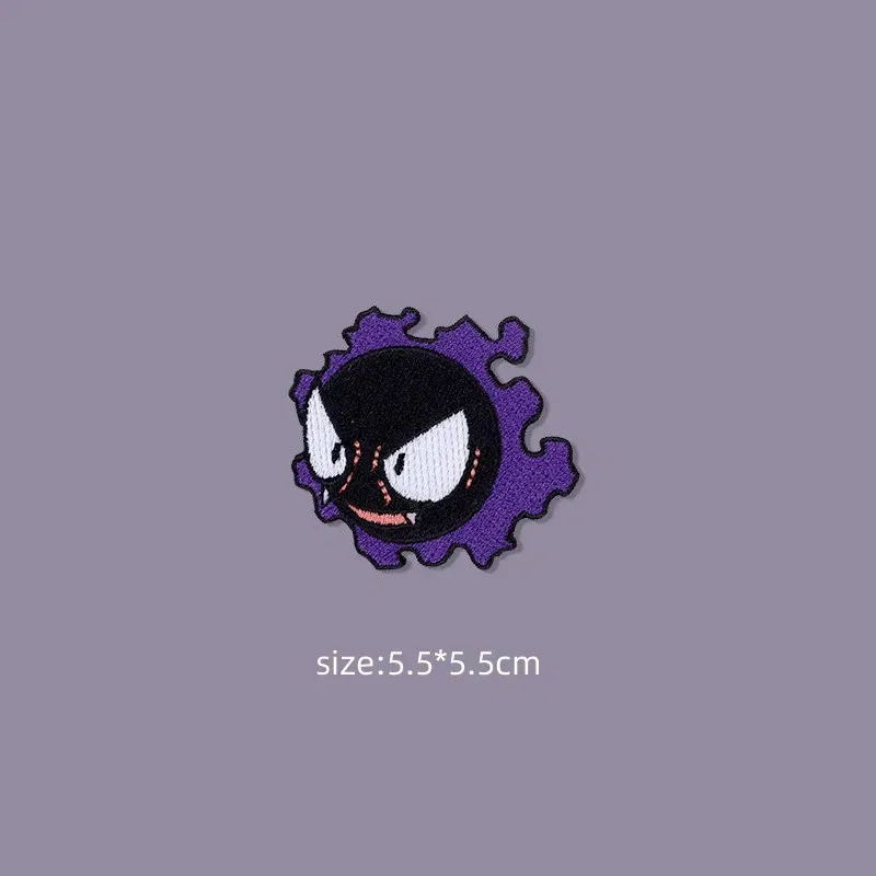Color: VIOLET/?«?—?…° - Original Pokemon 3 style Gengar Patch DIY Badge Cloth Patch Embroidery Clothing bag sticker Down Jacket Denim Xmas Gift