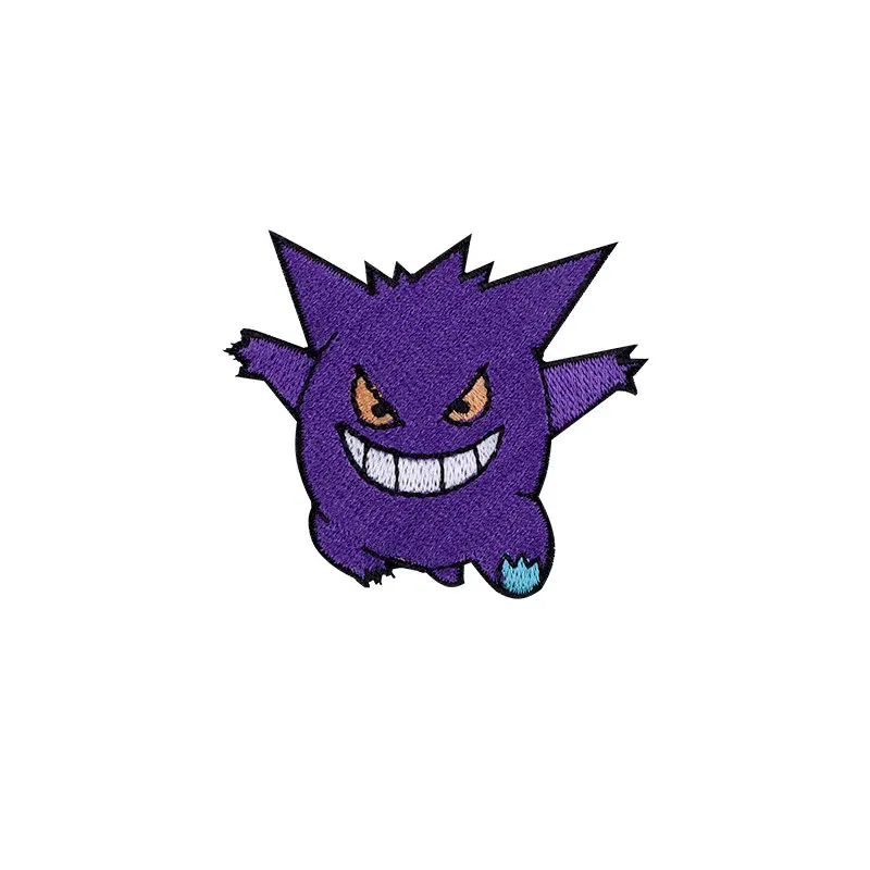 Color: VIOLET/?«?—?…° - Original Pokemon 3 style Gengar Patch DIY Badge Cloth Patch Embroidery Clothing bag sticker Down Jacket Denim Xmas Gift