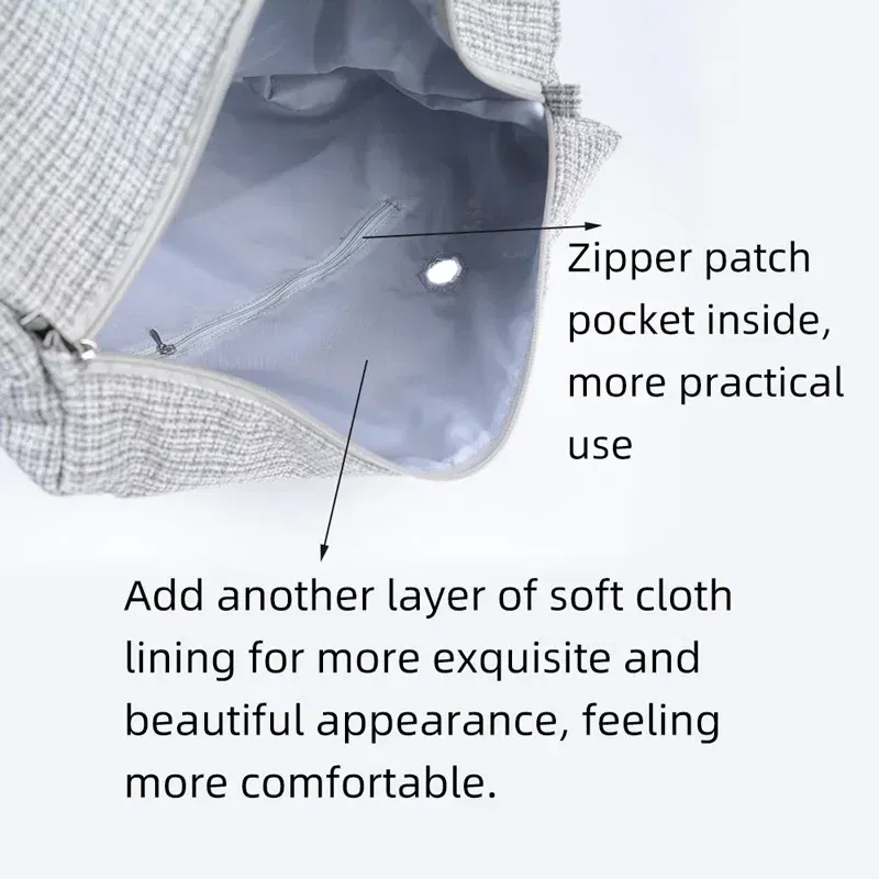 Color: Light Gold - TANQU Classic Mini linen canvas organizer fabric inner lining Insert for Obag Mini O Bag Women's Handbag Accessory