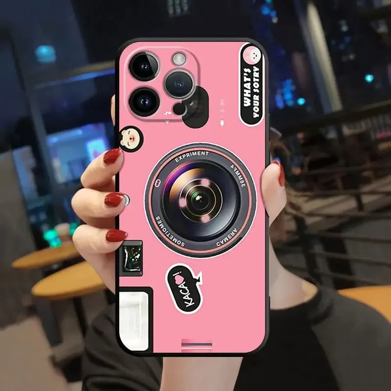 Color: Beige, Material: Nylon - Retro Camera Games Phone Case For Samsung Galaxy S10 S20 S21 S22 S23 S24 FE Plus Ultra Note 20 Mobile Cover Shell