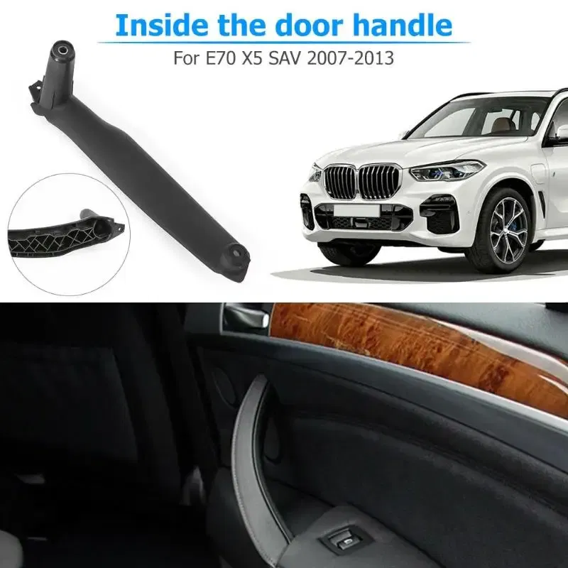 Color: WHITE - Right rudder driving Inner Door Handle For BMW E70 E71 E72 X5 X6 Panel Pull Trim Cover 5141-6969 401 5141 6969 402 Black Beige