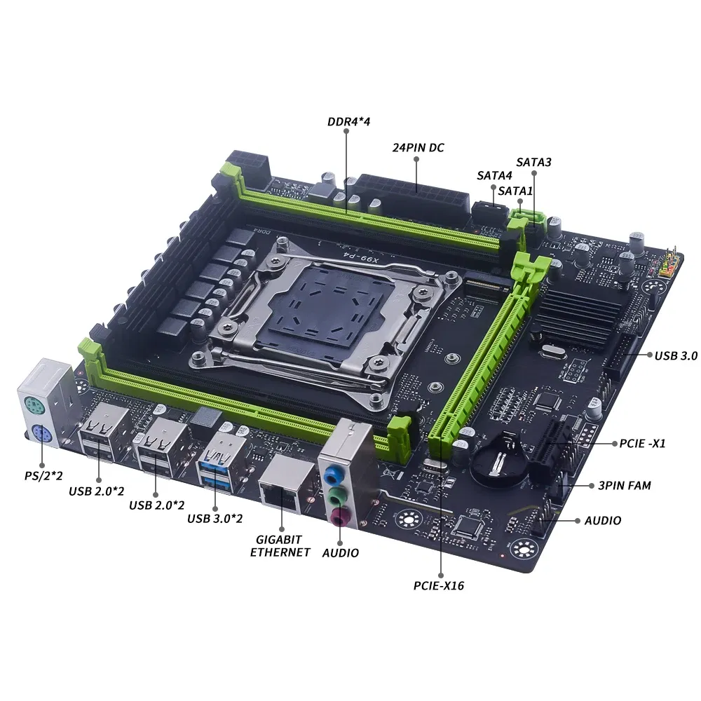 Bundle: Motherboard+CPU+RAM - MUCAI X99 P4 Motherboard LGA 2011-3 Kit Set With DDR4 16GB(2*8GB) 2666MHz RAM Memory And Intel Xeon E5 2680 V3 CPU Processor