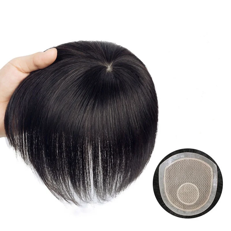 Toupee Color: 17#, Toupee Density: 90%, Length: 10 Inches - Silk Base Top With PU Men Toupee Male Breathable Men's Capillary Prosthesis 100% Real Natural Hair Replacement System Unit Wigs