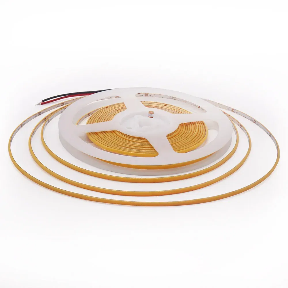 Emitting Color: Red, Color: Yellow, Length: 0.5m - 2.7mm Ultra Slim COB LED Strip Lights 480LEDs/m Flexible Linear Light Tape Diode Ribbon Backlight Red Amber Purple Car Dimmable