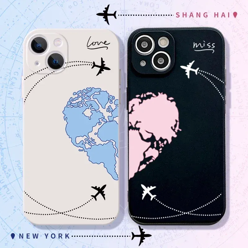 Color: SKY BLUE, Material: POLYESTER - Couple Black and White Love Sun Moon Case For Samsung Galaxy S10 S20 S21 S22 S23 S24 FE Plus Ultra Note 20 Silicone Phone Case