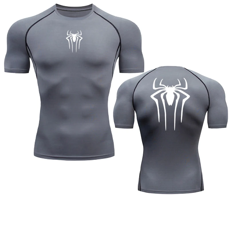 Color: Blue, Size: XXL - Printed Men's Athletic Compression Shirts Athletic Quick Dry Breathable Rash Guard Athletic Tight Workout Tops Summer Men