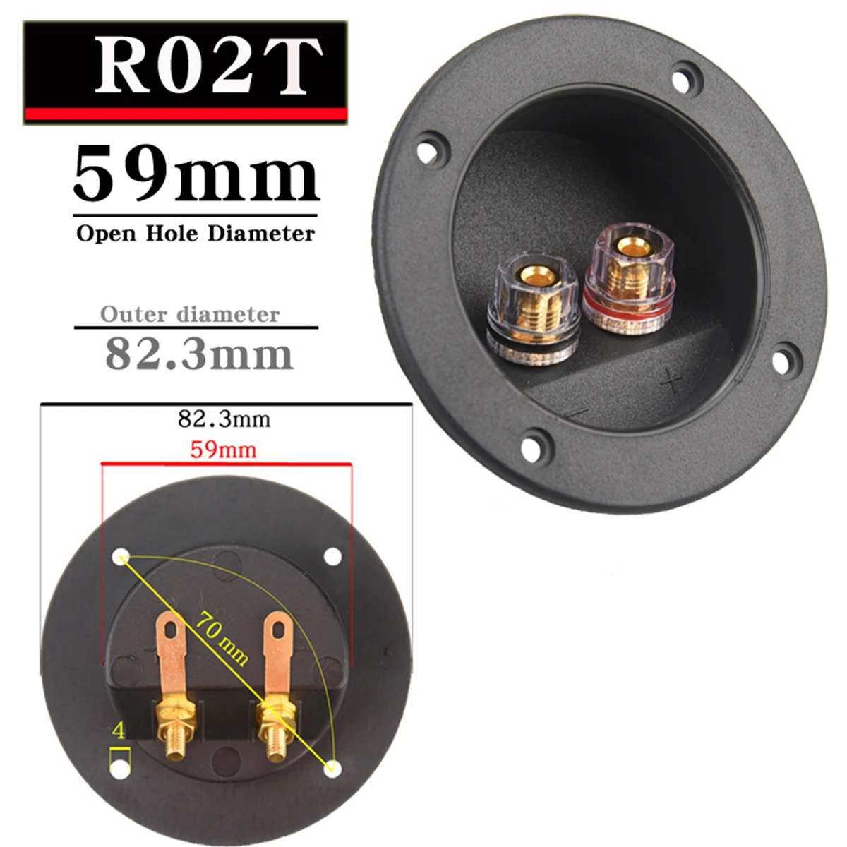 Color: green, Bundle: Bundle 3 - HIFIDIY LIVE Square circle (Install Hole 49-76) speaker junction Box Terminal Shell 2 copper Binding Post Wire Cable Connector