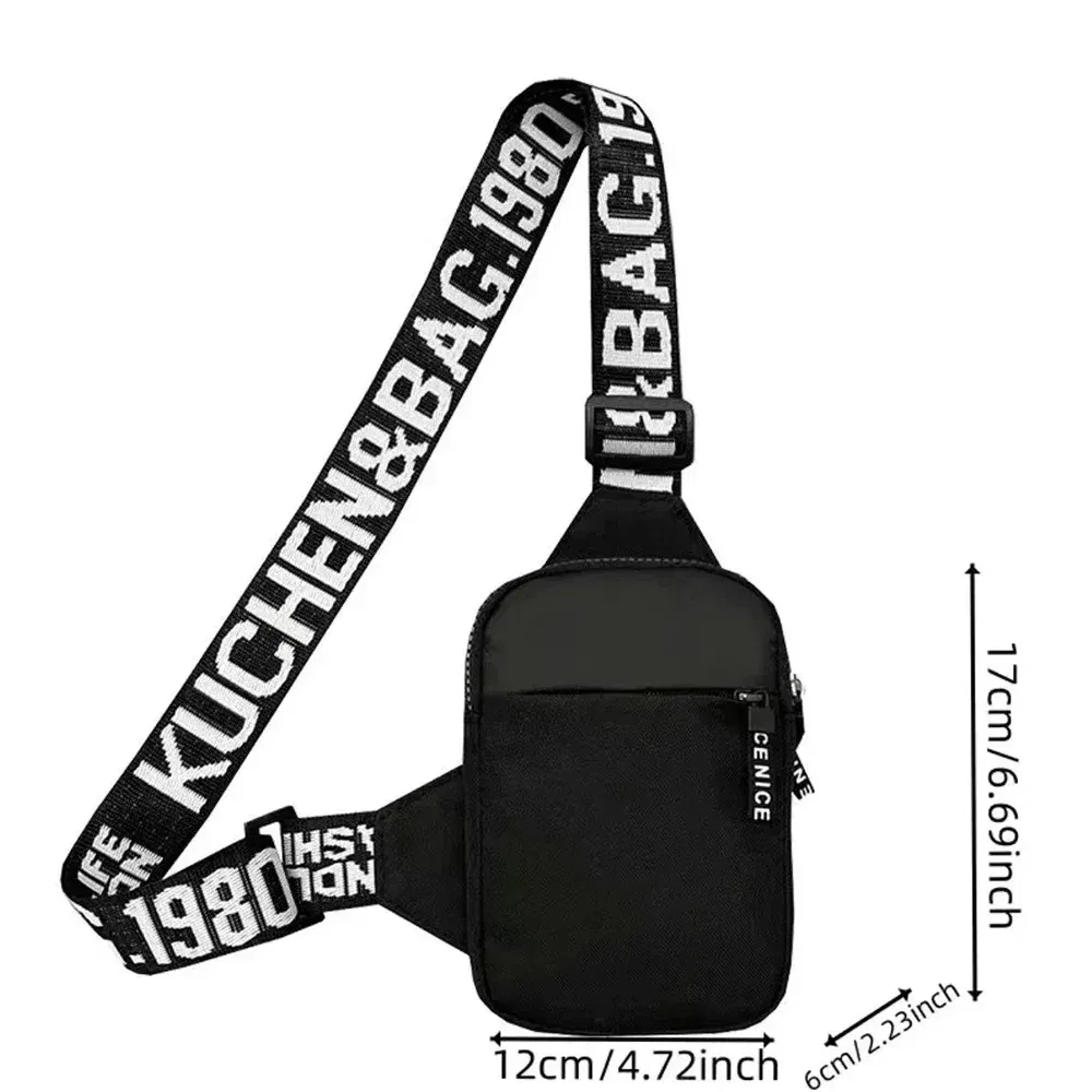 Color: MULTI - Sports Chest Bag Men Small Mobile Phone Messenger Bags Waist Bags Multi-Function Carry-on Bag Engrave Image Initial Name Patter