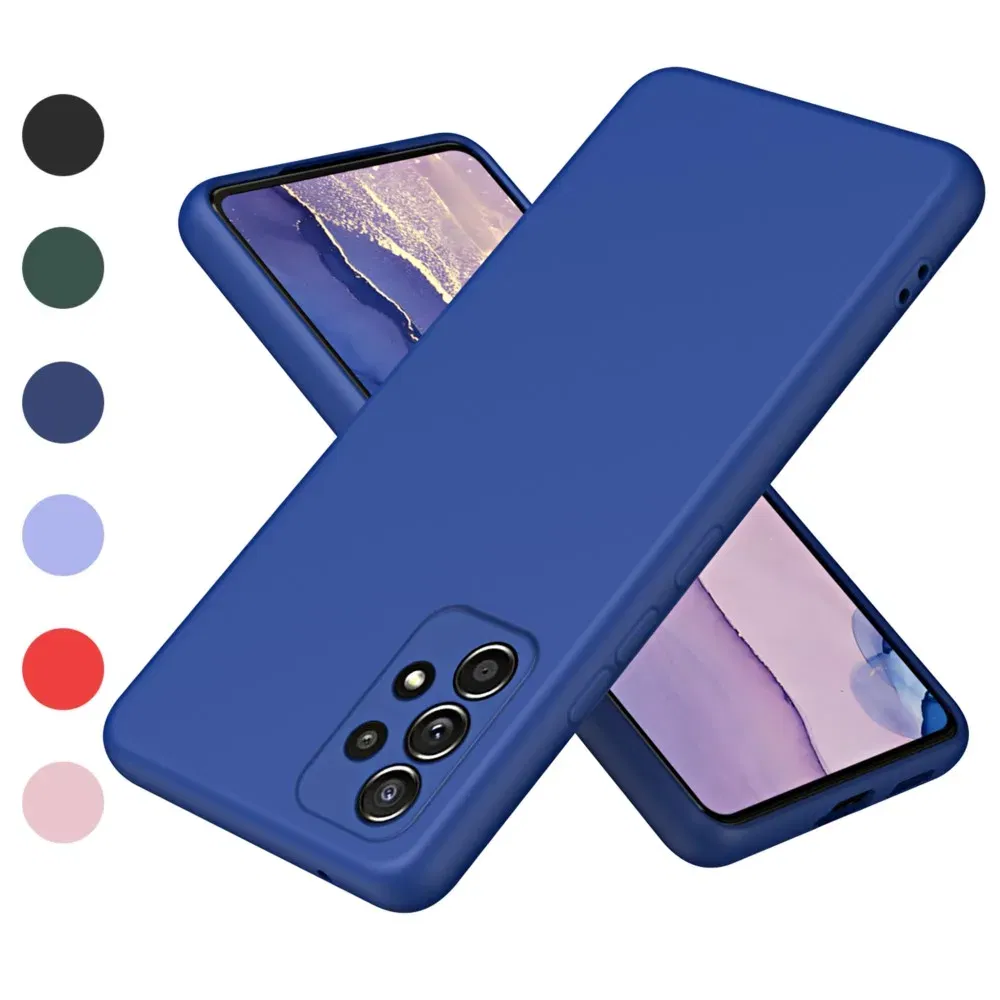 Color: army green, Material: POLYESTER - Solid Silicone Protect Case For Samsung Galaxy A13 A23 A33 A53 A73 A12 A22 A32 A52 A52S A72 A04 A04S A14 A24 4G A34 A54 Cover