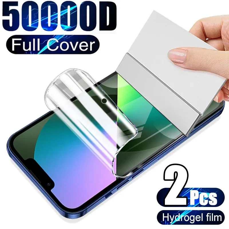 Color: Black, Bundle: Bundle2 - 2Pcs Hydrogel Film for IPhone 12 13 Pro Max Mini Screen Protectors for IPhone 11 14 Pro XS Max X XR 6 6s 7 8 Plus SE Not Glass