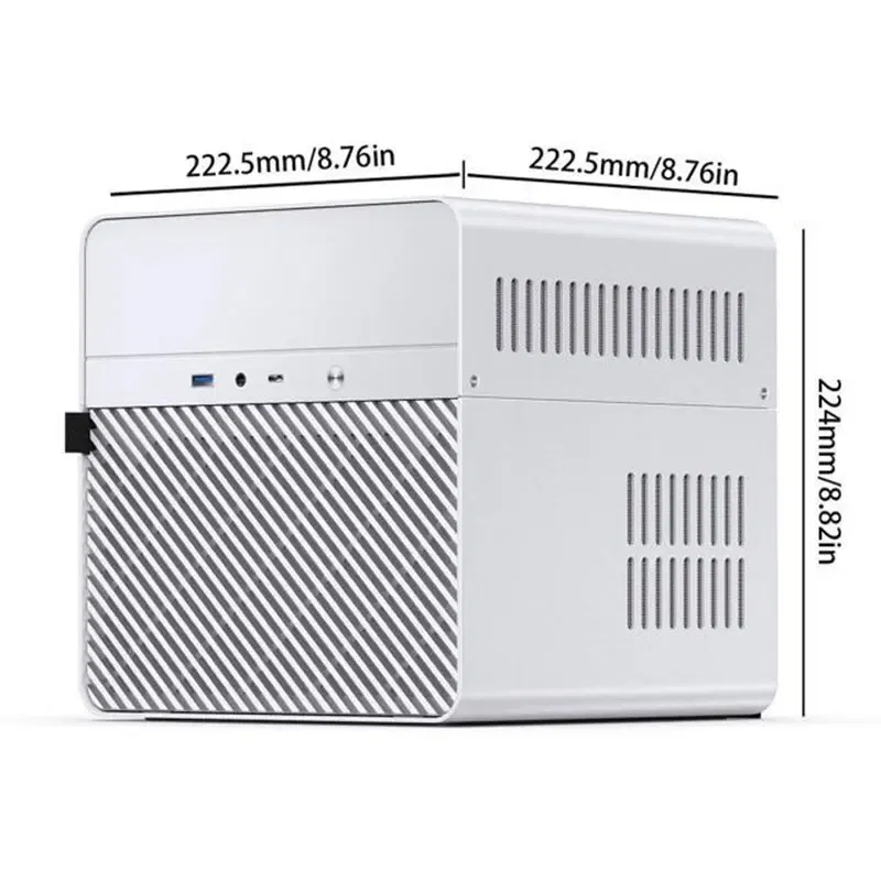 Color: Silver - JONSBO N2 ITX Mini NAS Server Small Case All-In-One Aluminum Suitcase Portable Case 5 Hard Disk Location Hot-Swappable Chassis