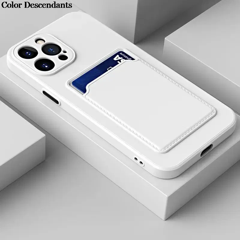 Color: Ivory, Material: leather - Card Holder Wallet Case For Samsung Galaxy A32 A53 A33 A13 A52 5G Case on A72 A22 A12 A51 A71 Shockproof Liquid Silicone Cover