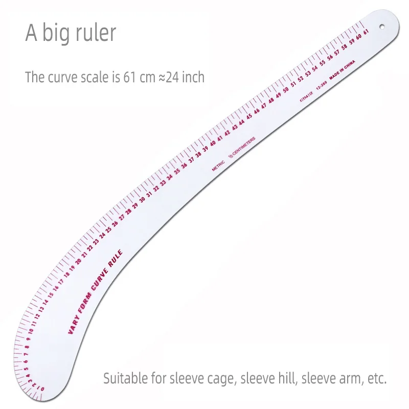 Color: Orange - Empire sewing ruler and French curve, used for pattern making drafting, transparent plastic fashion designer ruler pieces assemb