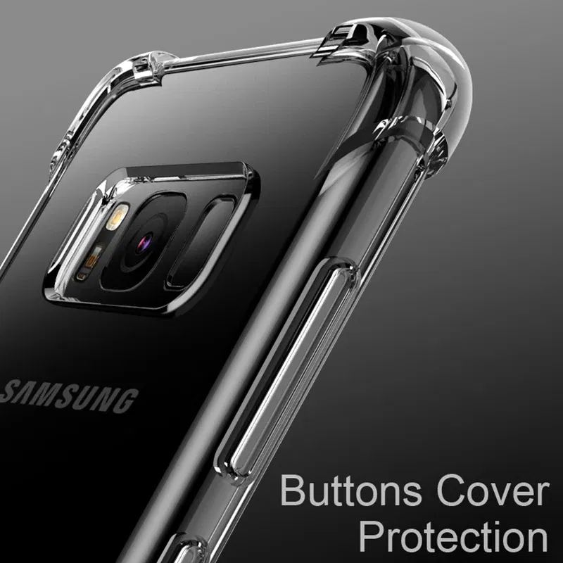 Material: PC - Clear Case For Samsung Galaxy S20 S21 FE S22 S10 S9 S8 Plus S10E Note 8 9 10 20 Plus ShockProof Transparent Soft Cover Case