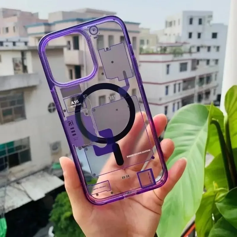Material: nylon, Color: Sky blue - FOR 2024 Original Technology Phone Case For IPhone 15 14 13 12 Pro Max Plus Magnetic Wireless Charging High Quality Bumpers