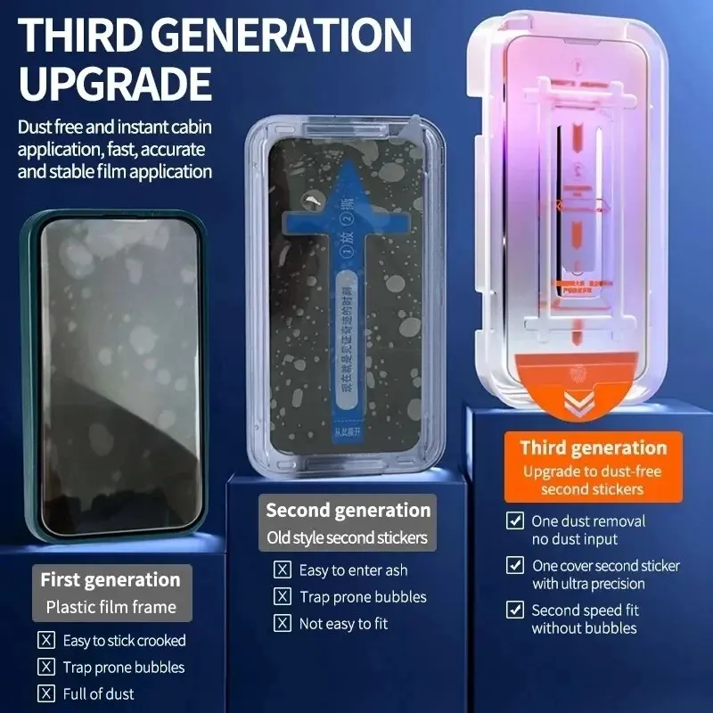 Bundle: Bundle 5, Material: High Definition - 2pcs New 8K Oleophobic Coating Dust Free Installation Screen Protector For iPhone 15 13 11 12 14 Pro Max Mini 15 Plus Mini Glass