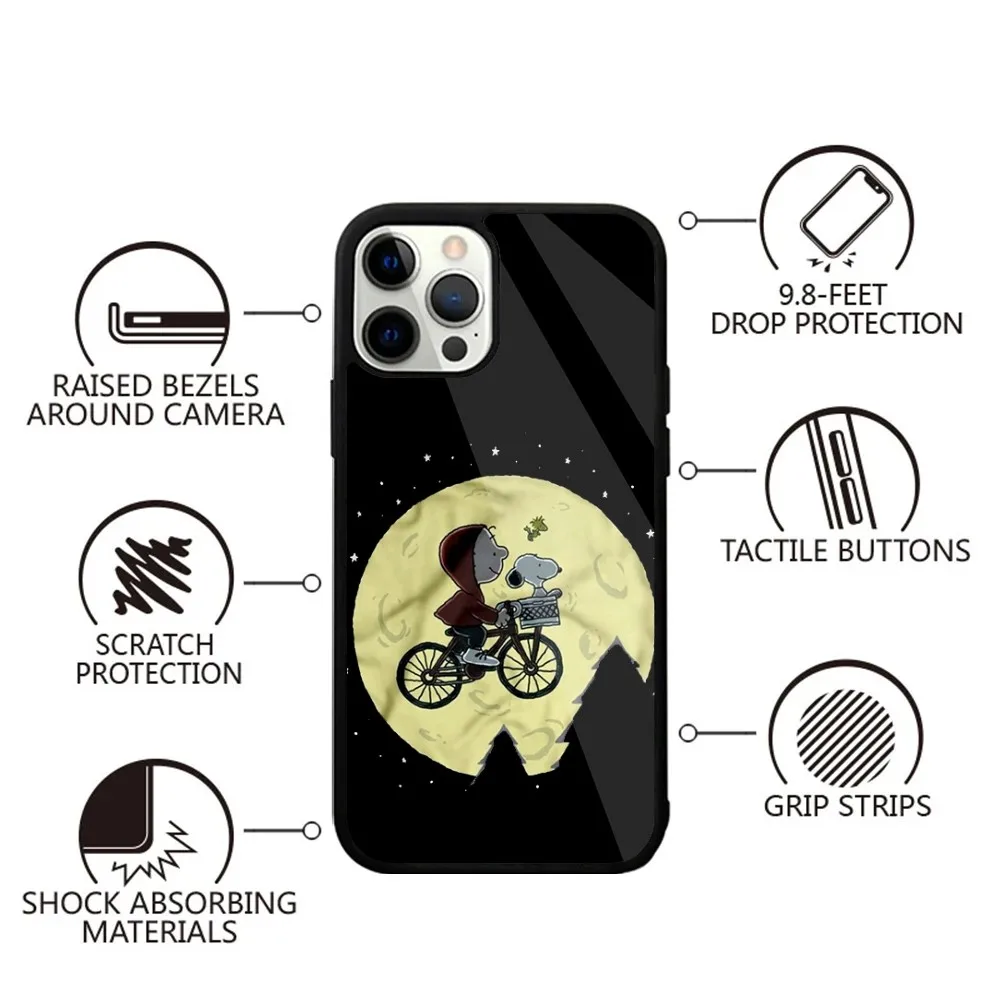 Color: Blue, Material: POLYESTER - Anime Cartoon-S-Snoopy-s Phone Case For iPhone 16,15,14,13,12,11,Plus,Pro,Max,Mini Magsafe Magnetic Wireless Charging