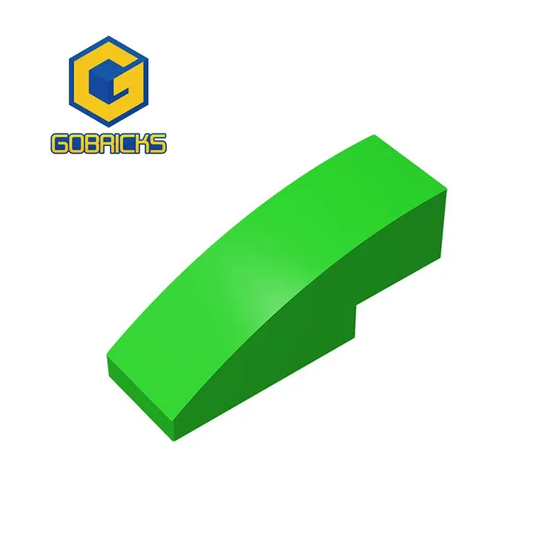 Color: Multicolor - Gobricks 10PCS Assembles 50950 3x1 curved oblique brick Building Blocks Bricks Bulk Model City Classic Toy Boys Girls Kids Gift