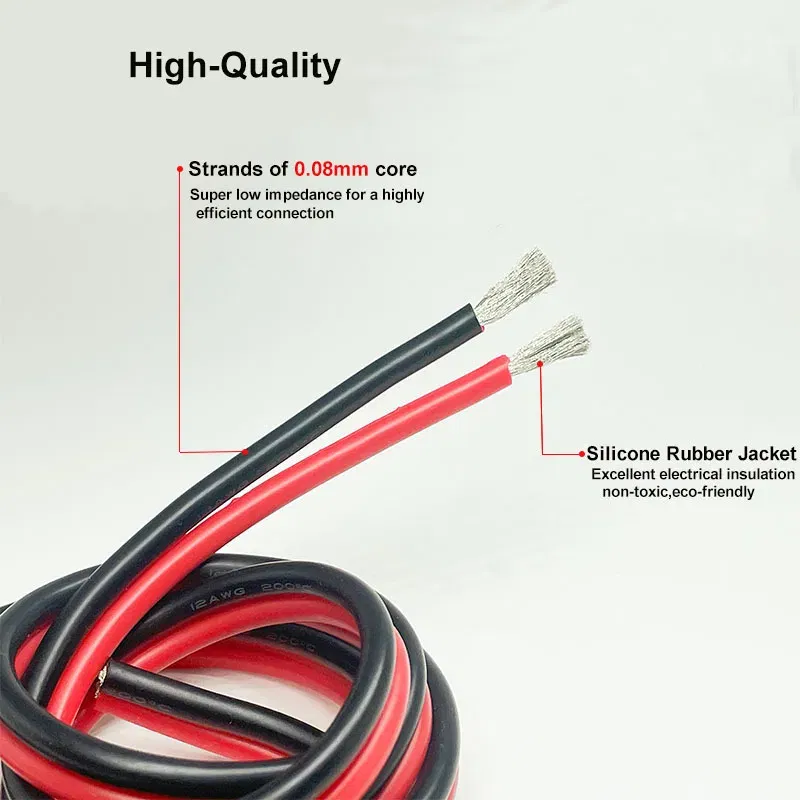 Color: WHITE, Specification: 10 AWG, Length: 30M - Super Soft 2 Pin Red and Black Silicone Cable 28awg 26awg 24 22 20 18 16 14 12awg 10awg 8awg High Temperature Tinned Copper Wire