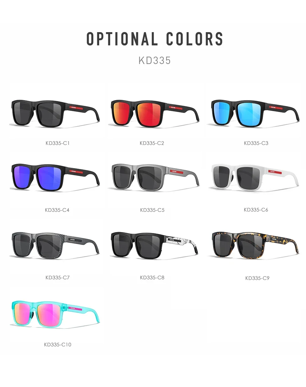 Lenses Color: PURPLE, Frame Color: black - 2024 KDEAM New Polarized Sunglasses For Men Women UV400 Protection Lens Driving Fishing Eyewear