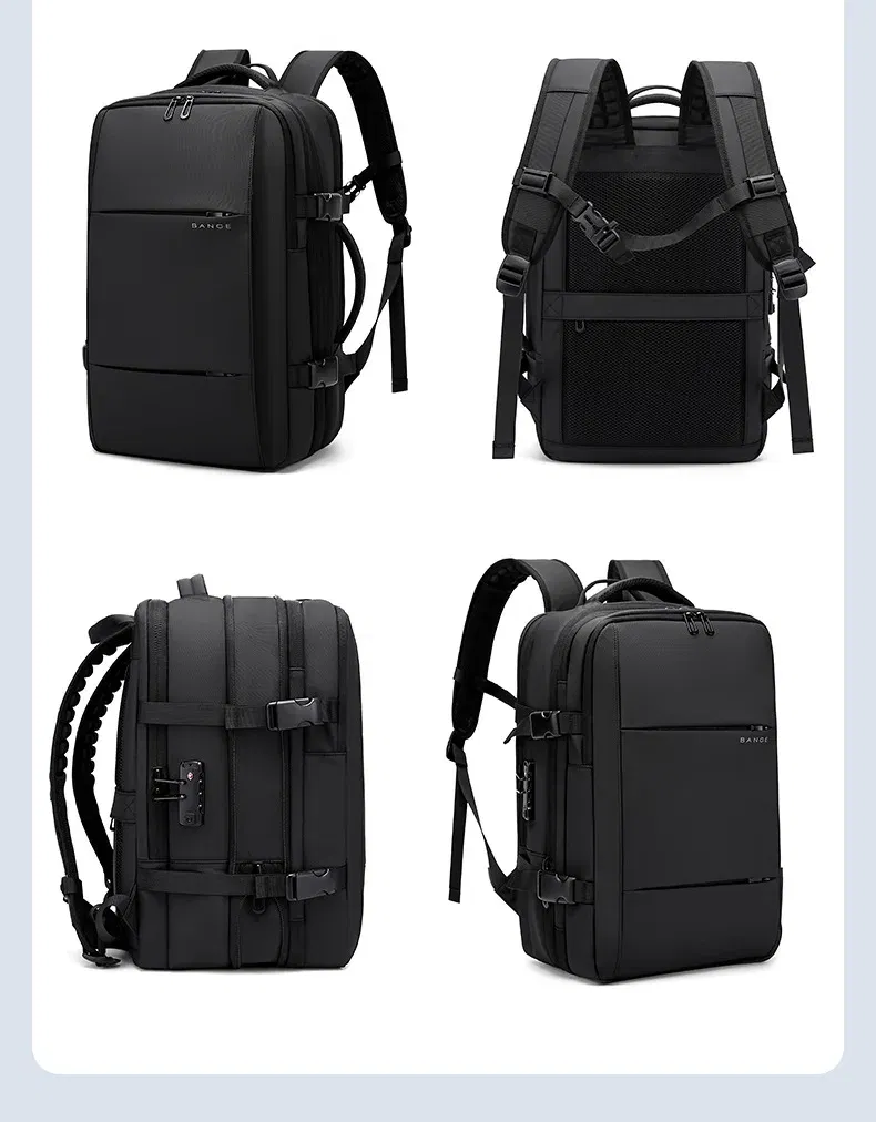 Color: Gold - Bange Travel Men 15.6 inch Laptop Backpack vacuum compression Backpack Business school Backpack expandable outdoor backpack