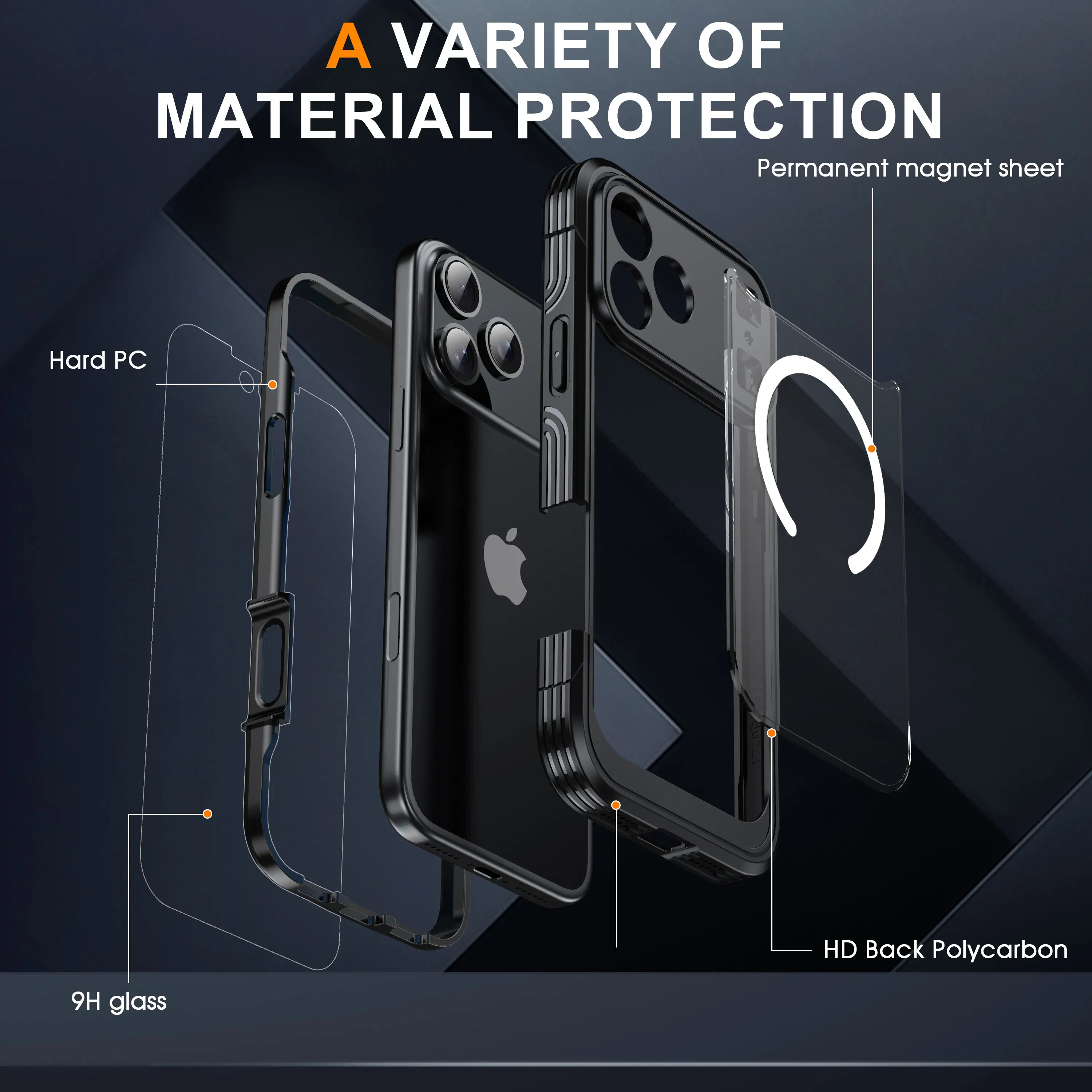 Color: Pink, Compatibility by Model: iPhone17 Pro Max - Shellbox-For iPhone17promax/17Air phone case, drop-resistant, ultra-thin transparent magnetic, scratch-resistant and wear-resist