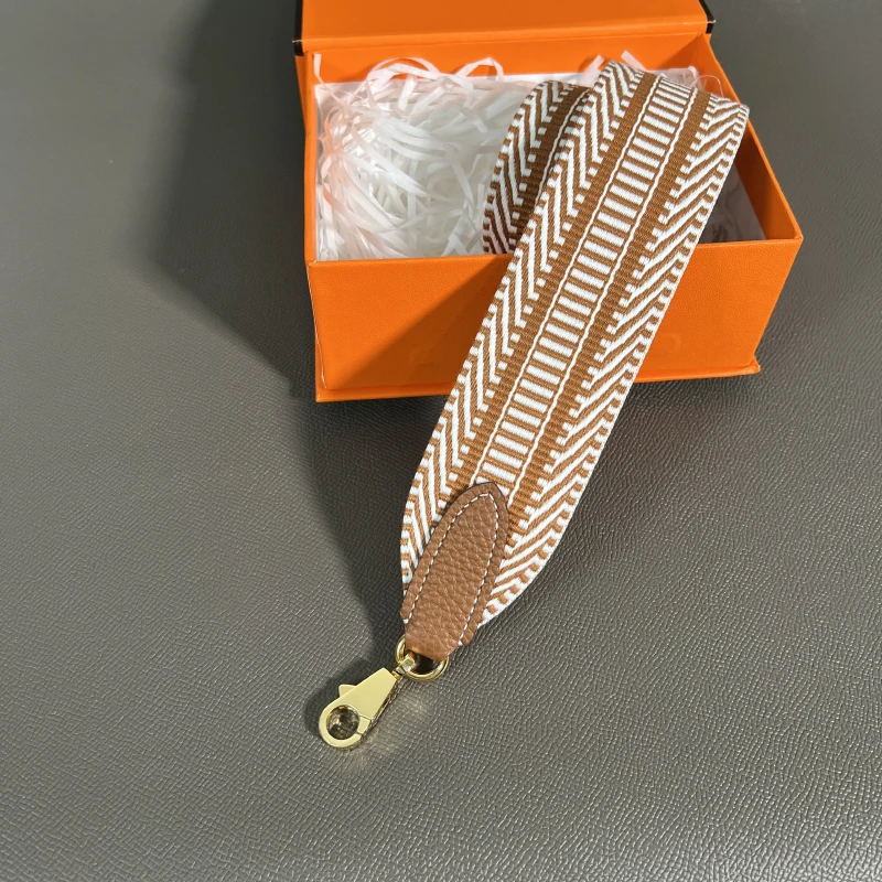 Color: Pink, Size: 1/2" - Herbag Evelyn Replacement Shoulder Strap Gold Togo Cowhide Woven Canvas 5cm Wide Hand-Sewn