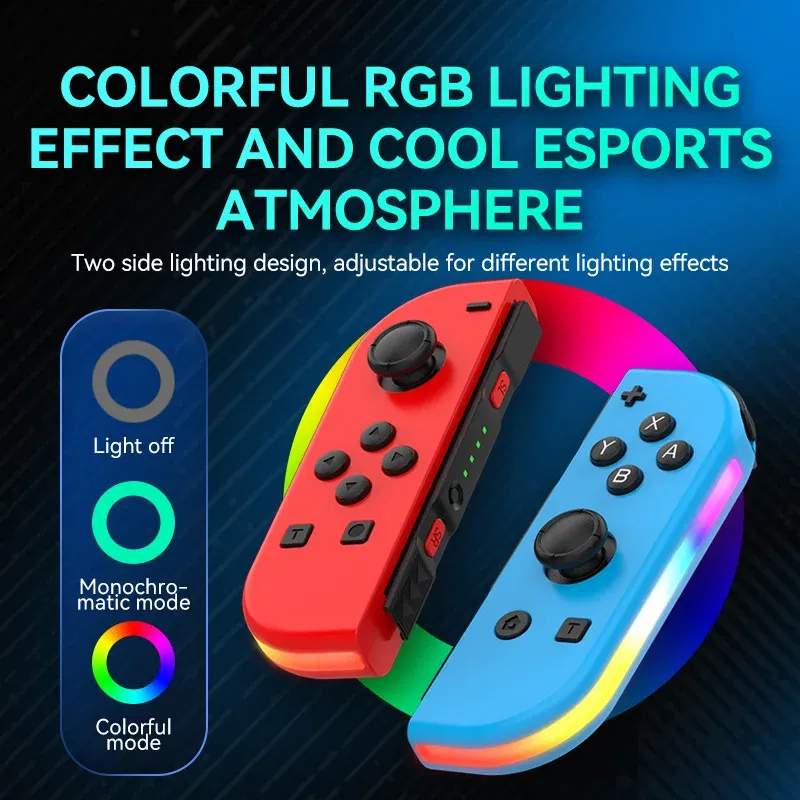 Color: wine red - STORM WYRM Bluetooth Joystick for Switch NS Game Left and Right Wireless RGB With Light Small Handle JOY-02