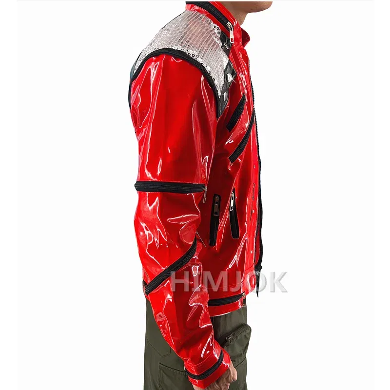 Color: Red, Size: S - Michael Jackson Costumes Jacket Beat It for Adults Cosplay Impersonate Halloween Christmas
