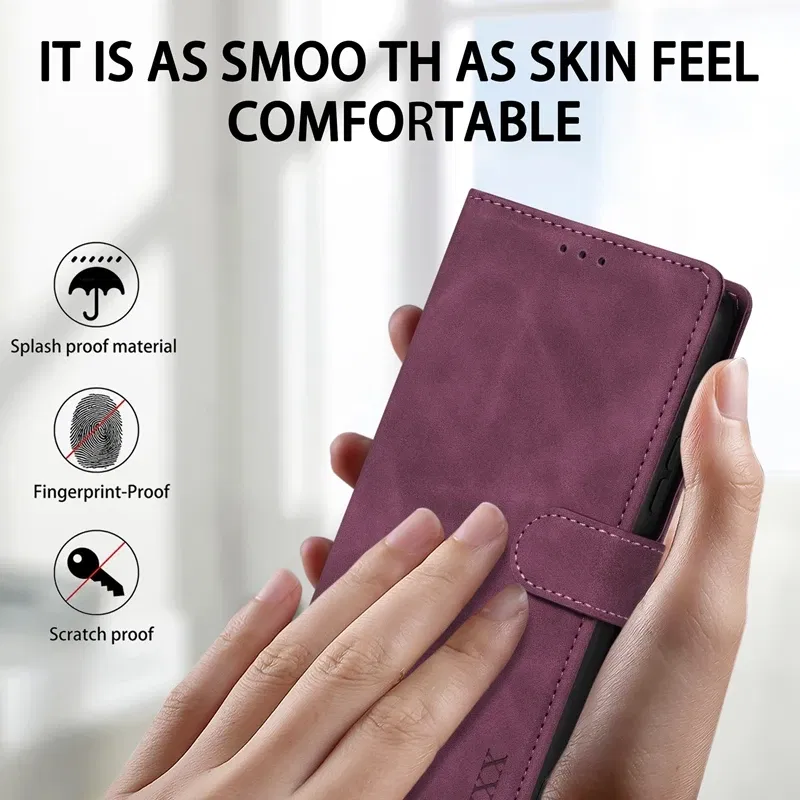 Color: Brown, Bundle: Case & Strap, Material: POLYESTER - Wallet Card Slot Holder Magnetic Flip Leather Case For Samsung Galaxy S23 Ultra S22 Plus S21 FE S20 A12 A13 A14 A34 A52 A53 A54
