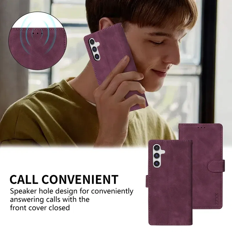 Color: Brown, Bundle: Case & Strap, Material: POLYESTER - Wallet Card Slot Holder Magnetic Flip Leather Case For Samsung Galaxy S23 Ultra S22 Plus S21 FE S20 A12 A13 A14 A34 A52 A53 A54