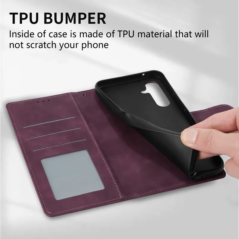 Color: Brown, Bundle: Case & Strap, Material: POLYESTER - Wallet Card Slot Holder Magnetic Flip Leather Case For Samsung Galaxy S23 Ultra S22 Plus S21 FE S20 A12 A13 A14 A34 A52 A53 A54