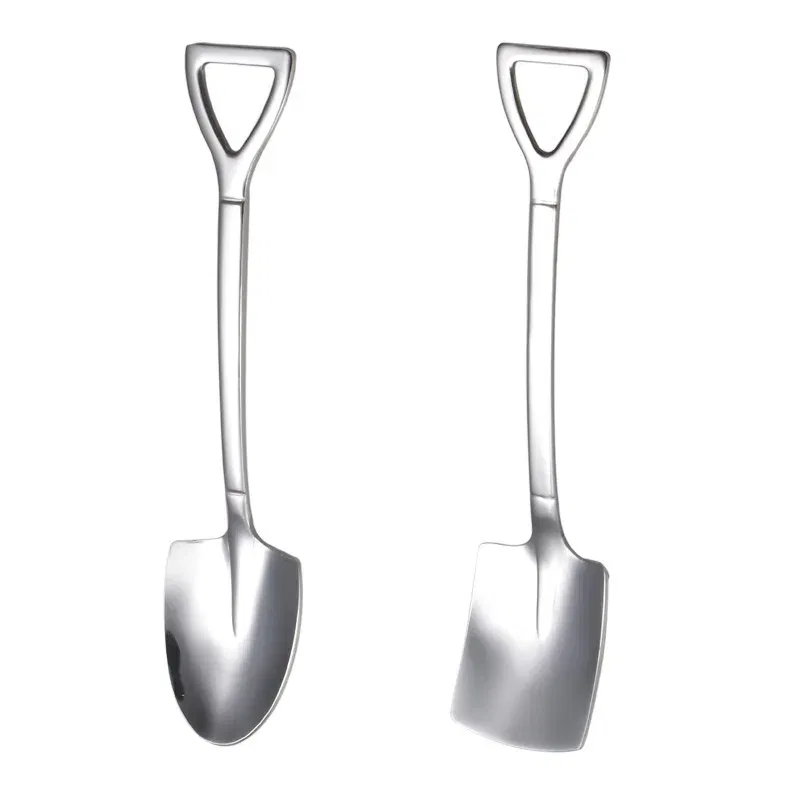 Color: black, Ships From: CHINA - Stainless Steel Coffee Tea Spoon Creative Retro Shovel Scoop for Dinner Ice Cream Dessert Watermelon Kitchen Tableware Bar Tool