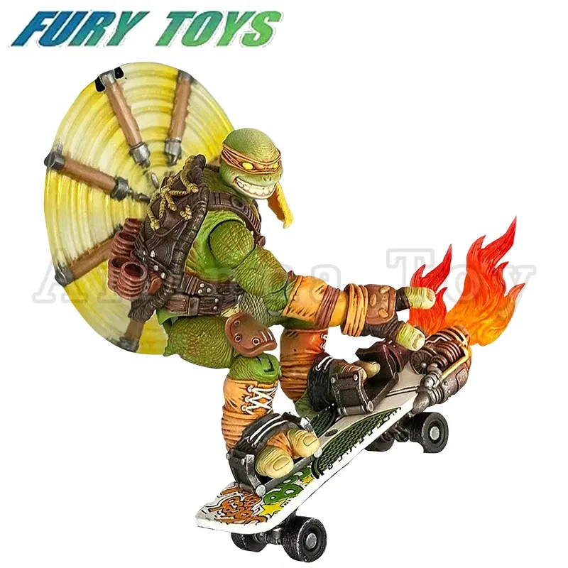 Color: black - Fury Toys 1/12 5inches Action Figure Wave 3 Rage Samurai Force Turtle Summer Anime Model