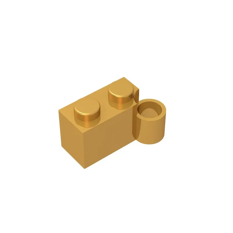 Color: Dark Khaki - Gobricks GDS-809 HINGE 1X2 LOWER PART compatible with lego 3831 children's DIY Educational Building Blocks Technical