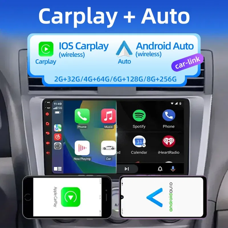 Color: Yellow, Ships From: Poland - 2 din 7 9 10 inch Car play Android Radio Multimedia CarPlay Android Auto 2 din stereo receiver Player 2DIN GPS 4 8 Core 4G 64G
