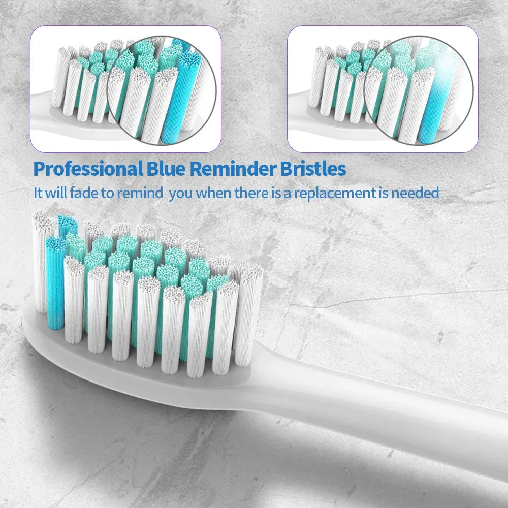 Color: Brown - Electric toothbrush head, replaceable sonic electric toothbrush head, suitable for Philips Sonicare's electric replaceable brush