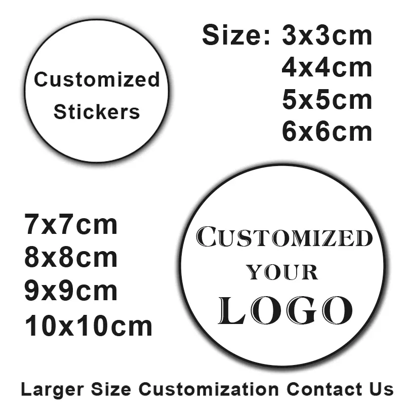 Color: Light Blue - 100PCS 3-10cm Custom LOGO Wedding Sticker Personalized Design Your Label Candy Gift Box Birthday Party Seal Sticker Self-adhesiv