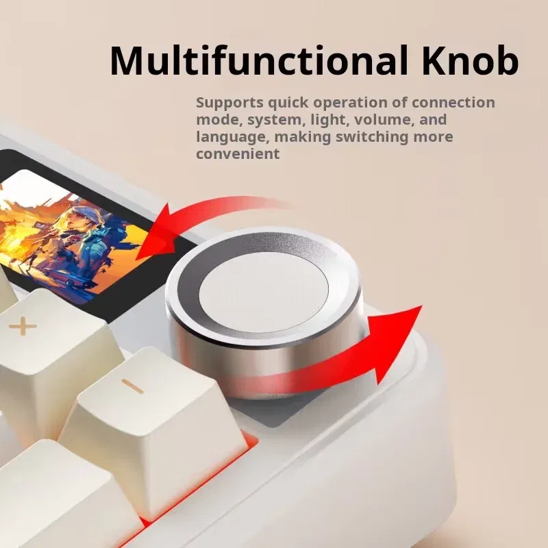 Color: Olive - AULA F108 Pro Mechanical Keyboard Three-mode Bluetooth /2.4G/ Wired Customized Full-key Hot-swapable Gasket Structure RGB Light