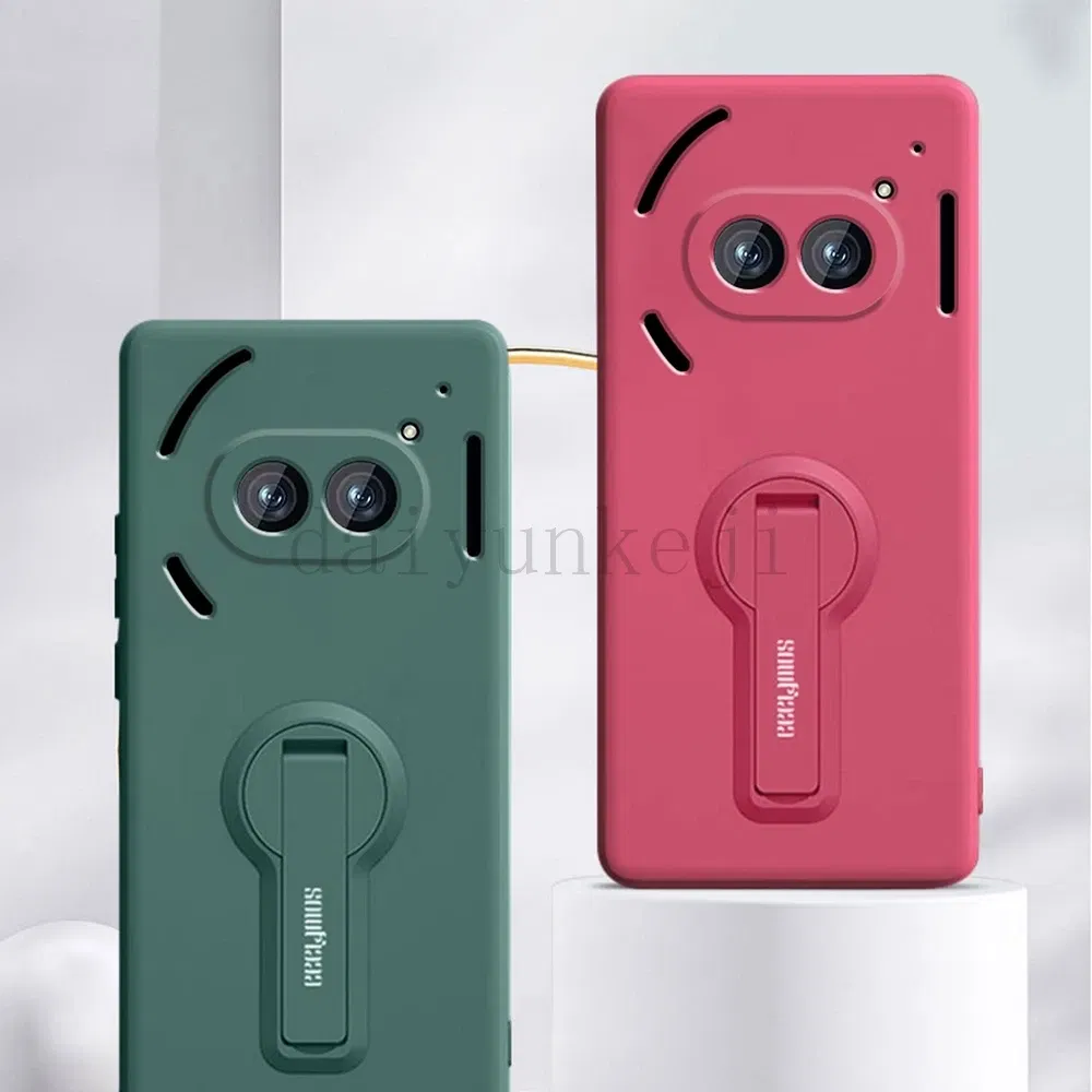Color: Blue, Material: ABS - Liquid Silicone Case For Nothing Phone 2A Plus 3A Soft Cover Shockproof Protective Phone Case with Holder Screen Film