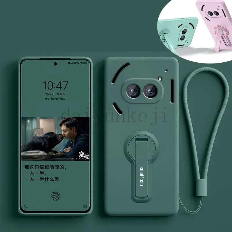 Color: Blue, Material: ABS - Liquid Silicone Case For Nothing Phone 2A Plus 3A Soft Cover Shockproof Protective Phone Case with Holder Screen Film