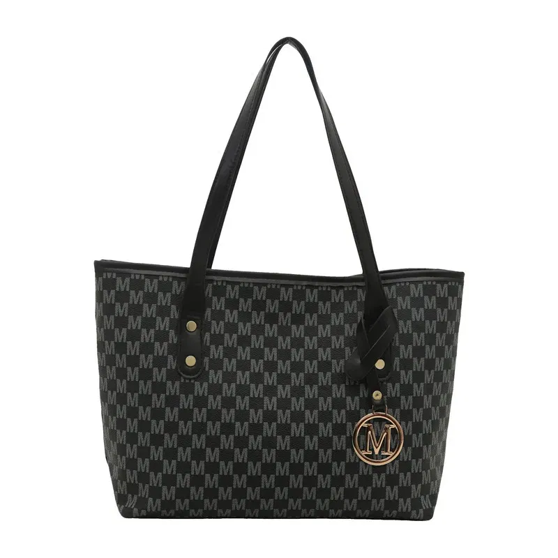 Color: Clear - 2025 New Large Capacity Women Bag M Check Pattern  Versatile Small Design Shoulder Tote Commuter Bag