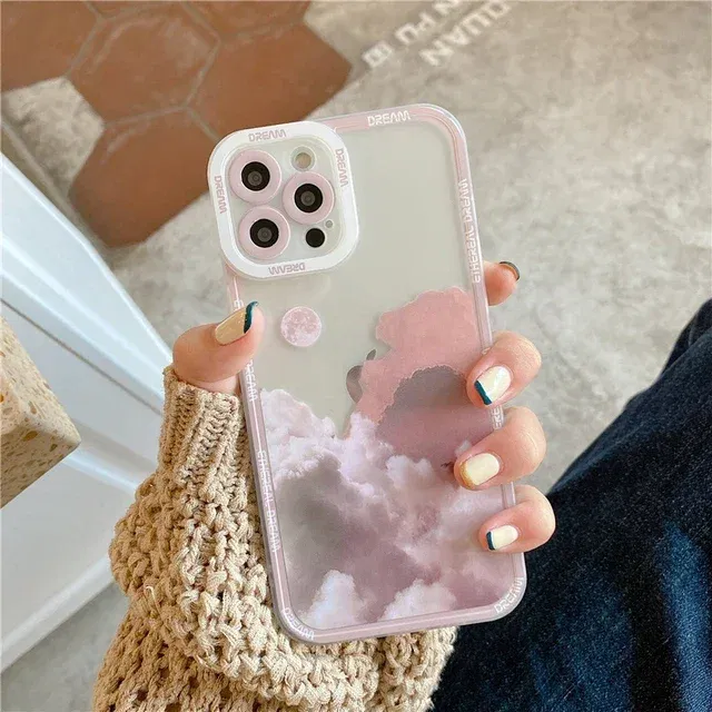 Color: Clear, Material: Microfiber - Retro INS Sunset Sky Clouds Moon Pattern Case For Samsung Galaxy S10 S20 S21 S22 S23 S24 FE Plus Ultra Note 20 Shockproof Cover