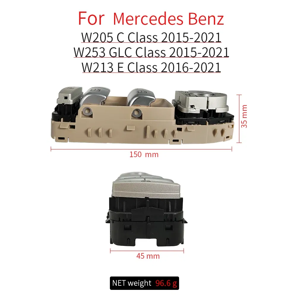 Color: WHITE, Ships From: CHINA - For Benz W205 W253 W213 Car Electric Power Master Window Switch For Mercedes C E GLC Class 2015-2021 C200 E260 E300 2059056811
