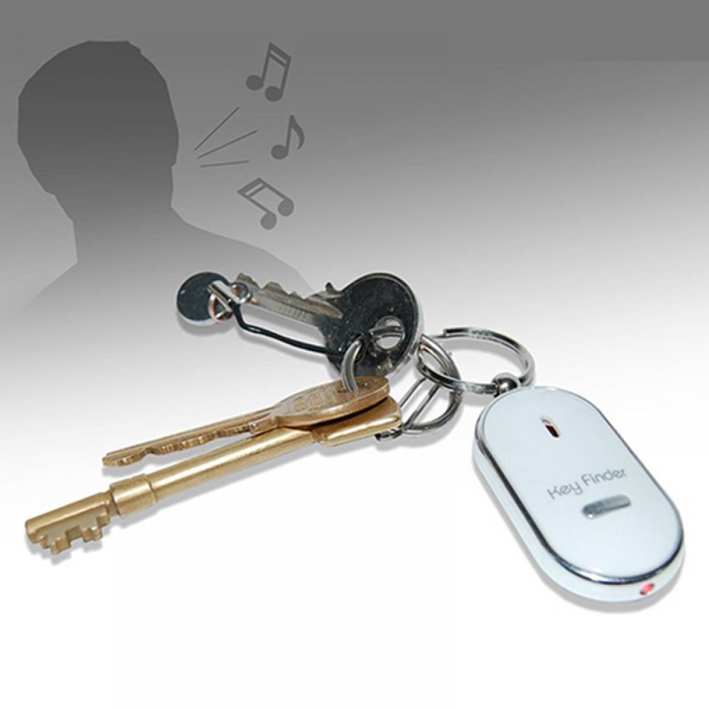 Color: Beige - Funny Key Chains Women Men Whistle Key Finder Flashing Beeping Remote Lost Keyfinder Locator Keyring